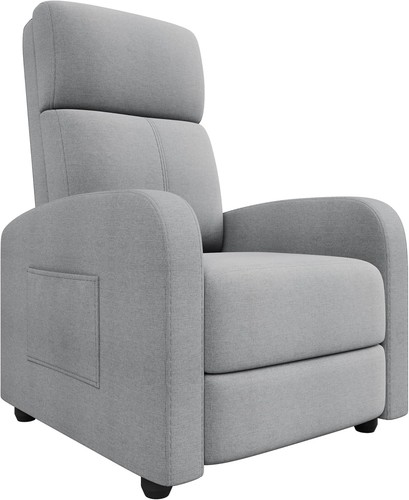 Linen fabric manual recliner - linen,
